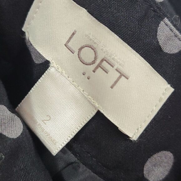 LOFT Black/Gray Polka Dot Straight Pencil Skirt Career Office Work Size 2 New - Picture 3 of 9